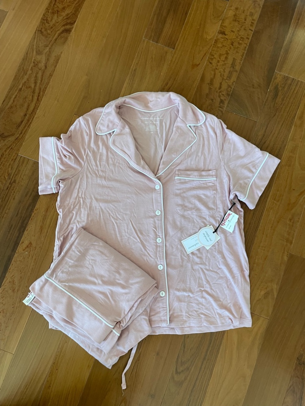 cupcakes & cashmere Pale Pink Short-Sleeve Pajama Set